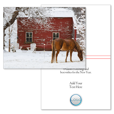 Horse in Snow (with Logo/Photo)