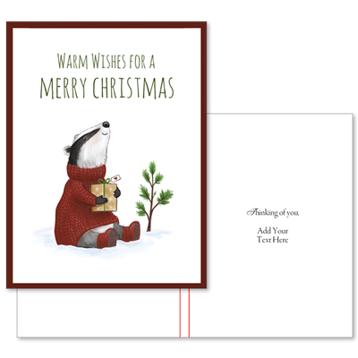 Festive Christmas Badger (Type Only)