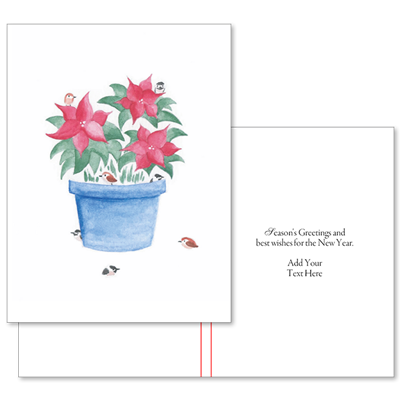 Poinsettia and Little Birds (Type Only)