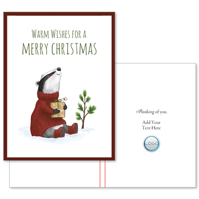 Festive Christmas Badger (with Logo/Photo)