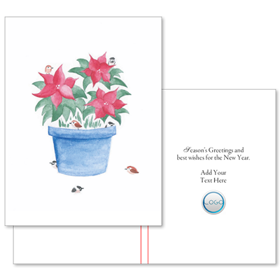Poinsettia and Little Birds (with Logo/Photo)
